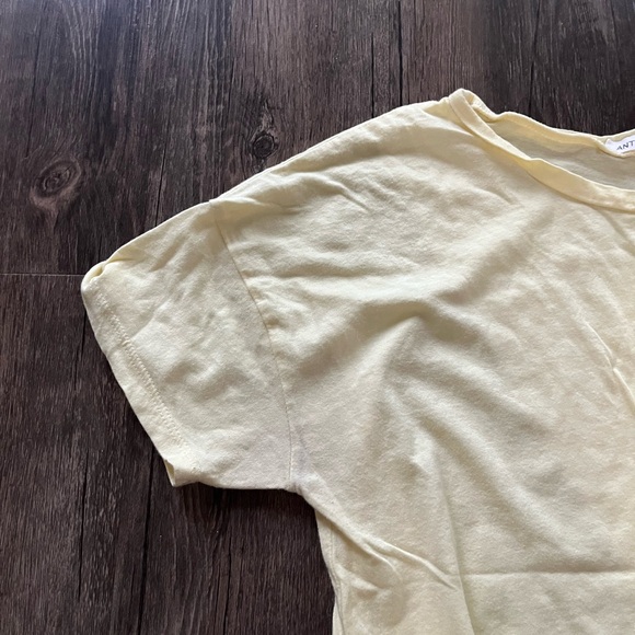 ⚡️3/$25⚡️ Antistar Yellow Tie Front Crop Tee Sz M - Picture 3 of 5